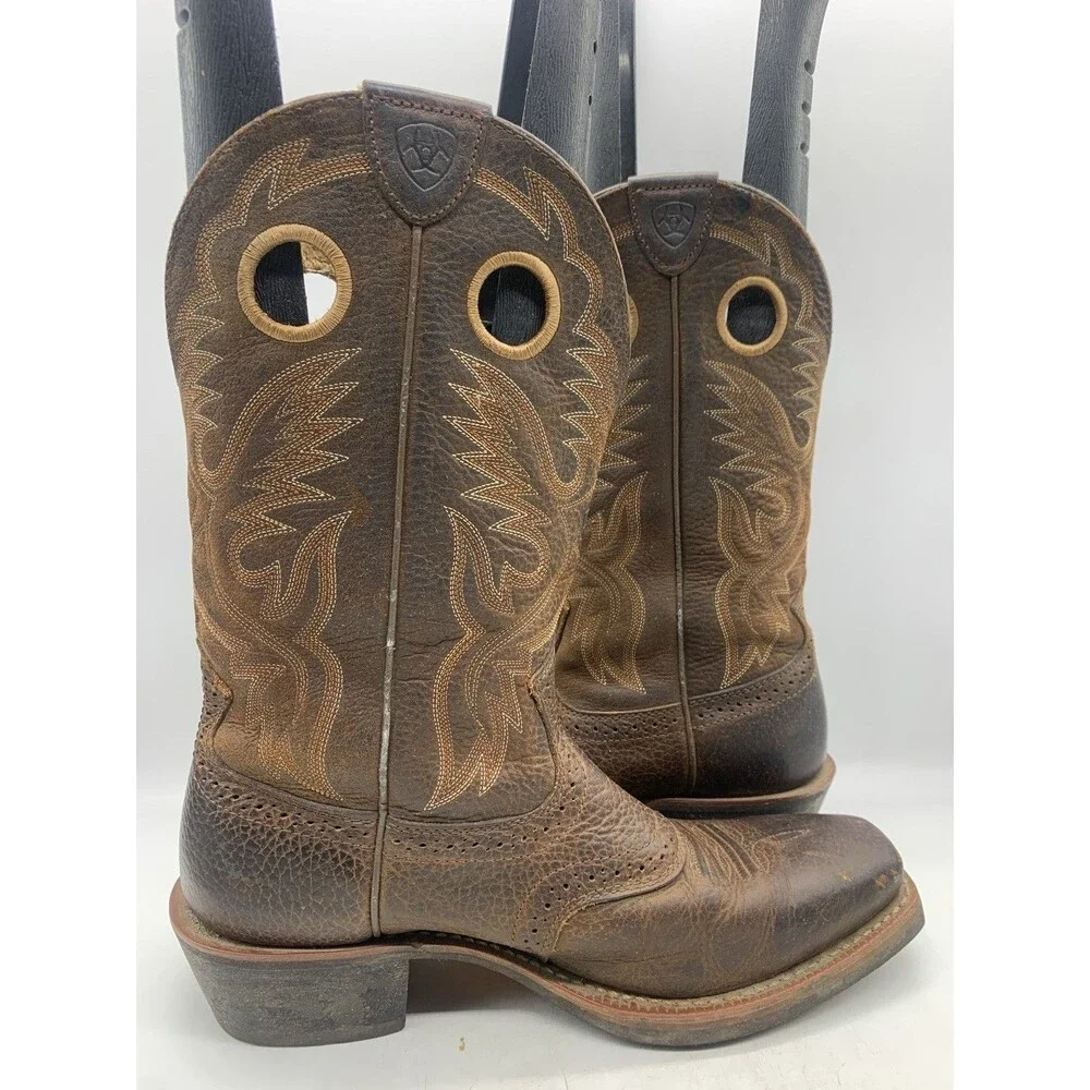 Ariat Heritage Roughstock Western Boots Mens US 10 D  Brown Leather Cowboy ATS